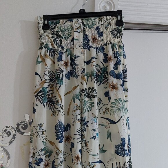 Summer Breezy Comfy No Brand Wide Leg Pants Elastic Beautiful Floral Print SMALL - Picture 13 of 13